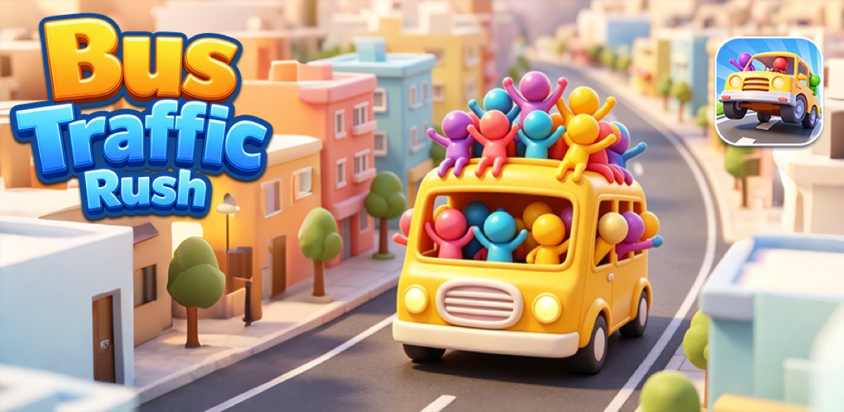 Overloaded yellow bus with colorful passengers on a city street